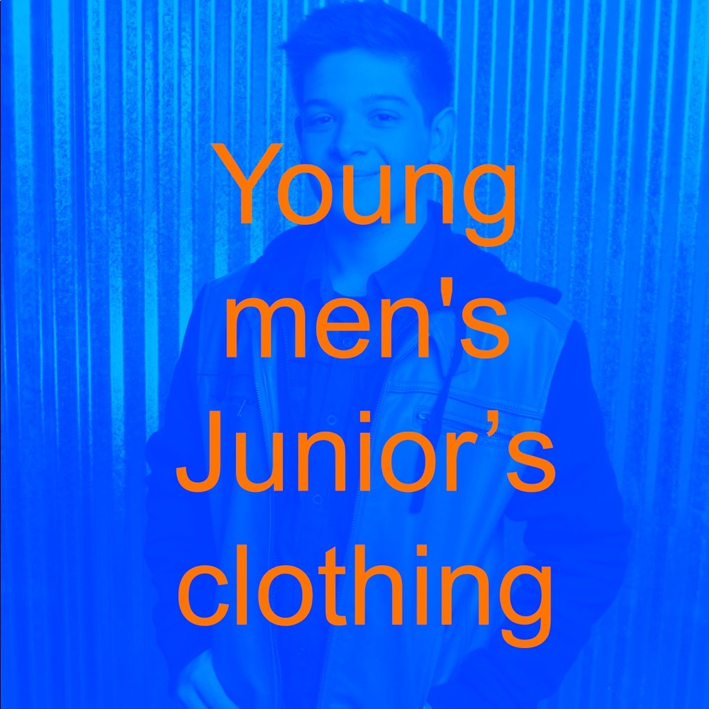 Young men's clothing Junior sizes, styles